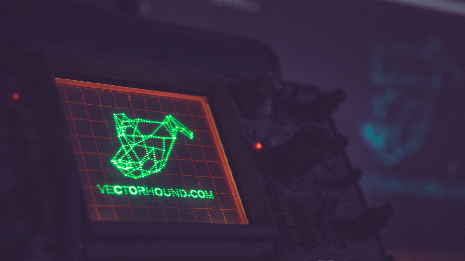 Vector Hound rendered on a 1977 Tektronix 465 oscilloscope